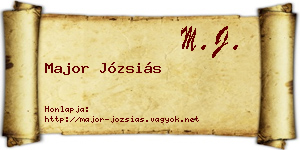 Major Józsiás névjegykártya